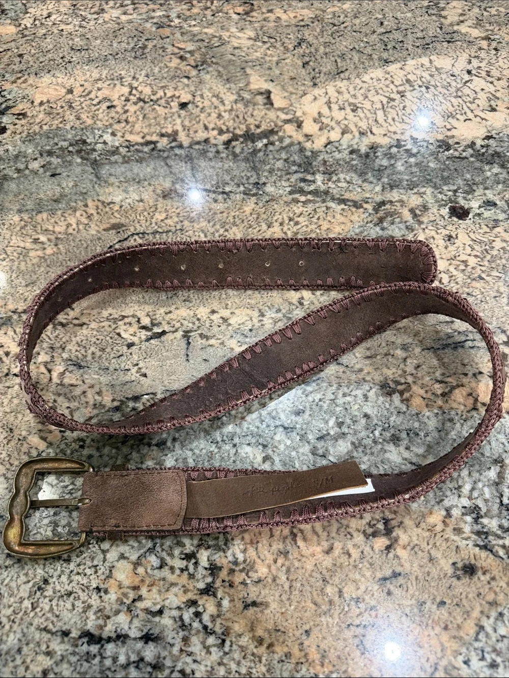 Free People Patchwork Leather Belt in Brown, Tan, Cream